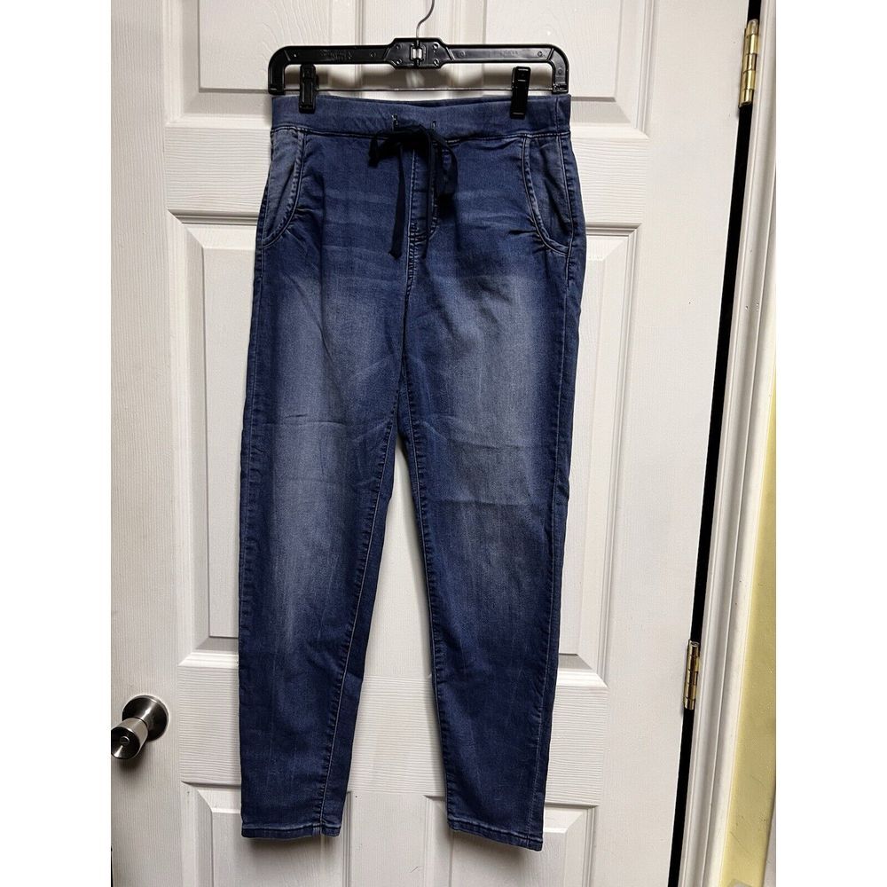 Royalty for Me Jean Women Blue Medium Wash Elastic Waist Drawstring Denim